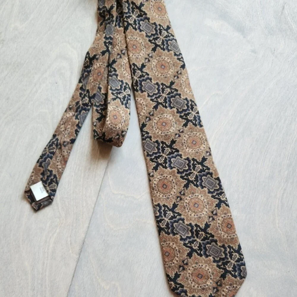 100% Cotton Eaton‎ Tie Brown And Black Patterned